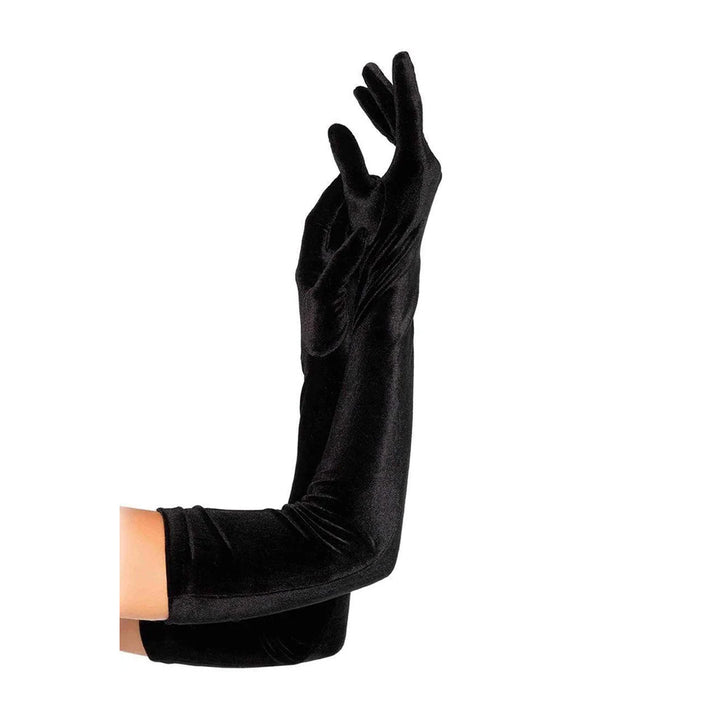 Leg Avenue Black Stretch Velvet Opera Gloves