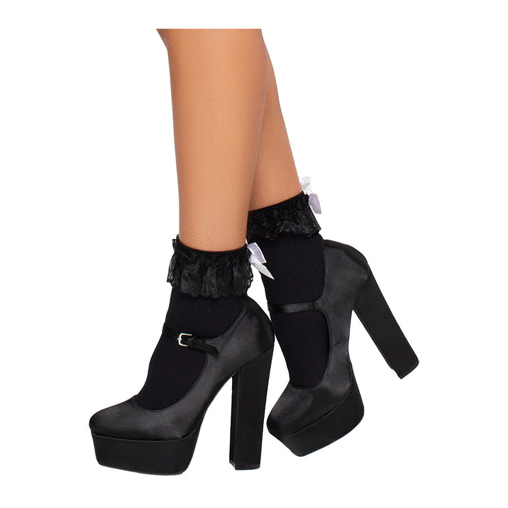 Leg Avenue Lola Ruffle Bow Ankle Socks