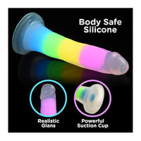 Lollicock Glow-in-the-Dark Rainbow Silicone Dildo