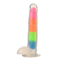 Lollicock Glow-in-the-Dark Rainbow Silicone Dildo with Balls