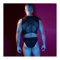 Love in Leather 2 Piece Tank & Brief Body Stocking Set