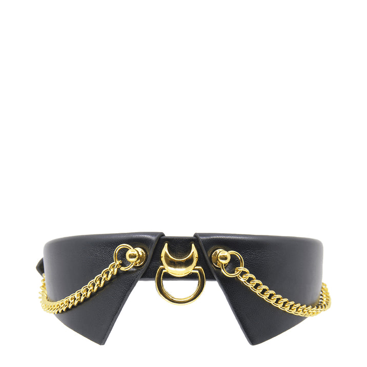 Love in Leather Chain Lapel Collar