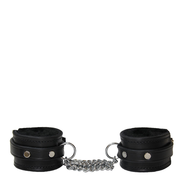 Love in Leather Chain Link Sheepskin Lined Cuffs