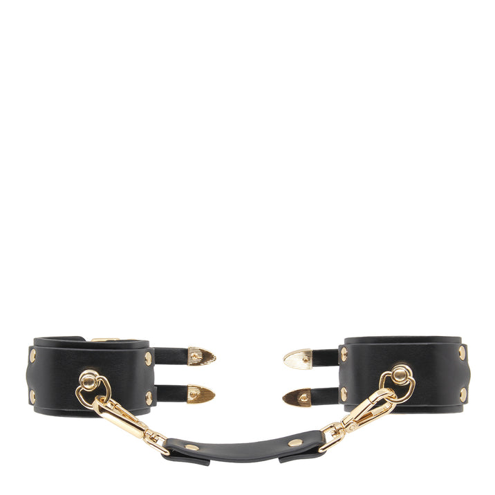 Love in Leather Faux Leather Double Buckle Wrist Cuffs
