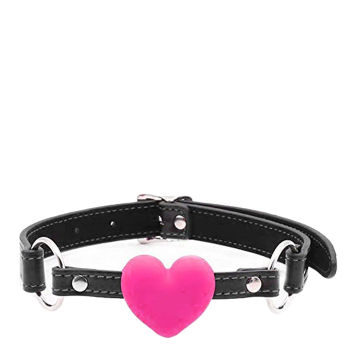 Love in Leather Pink Heart Gag