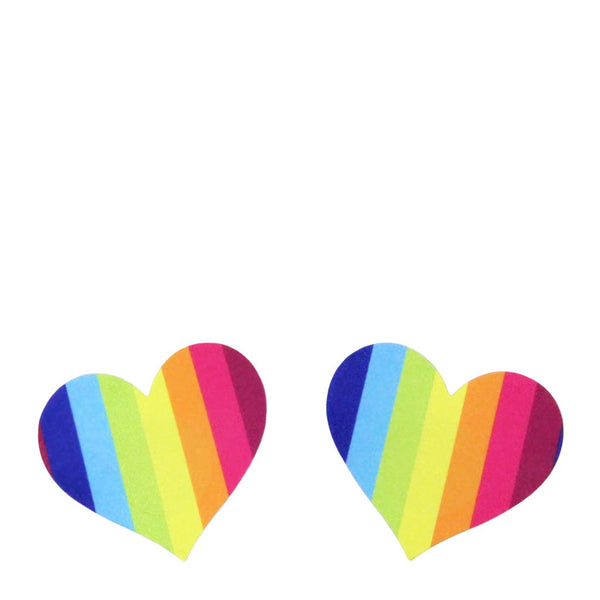 Love in Leather Rainbow Heart Nipple Pasties
