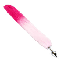 Love in Leather Two Toned Faux Fur Fox Tail Metal Butt Plug