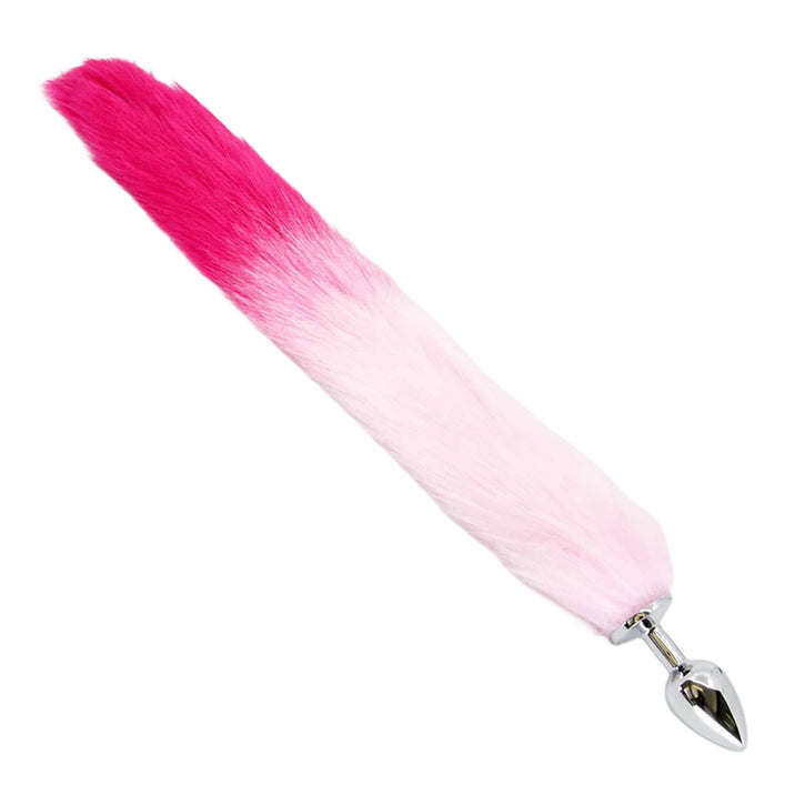 Love in Leather Two Toned Faux Fur Fox Tail Metal Butt Plug