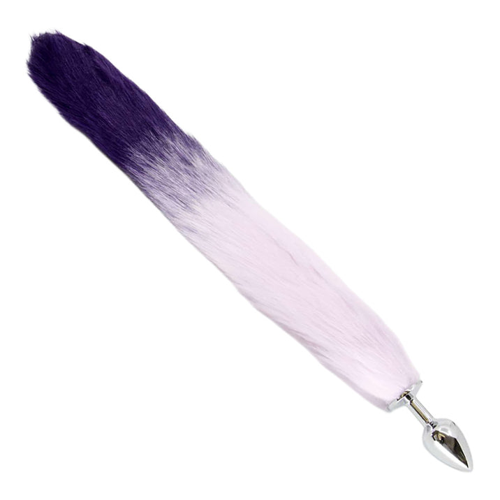 Love in Leather Two Toned Faux Fur Fox Tail Metal Butt Plug
