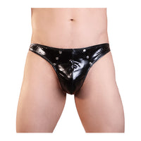 Love in Leather Wet Look Studded G-String