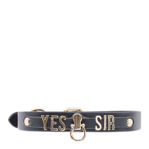 Love in Leather "Yes Sir" Faux Leather Collar