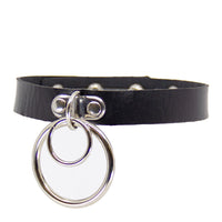 Love in Leather Double Ring Faux Leather Collar