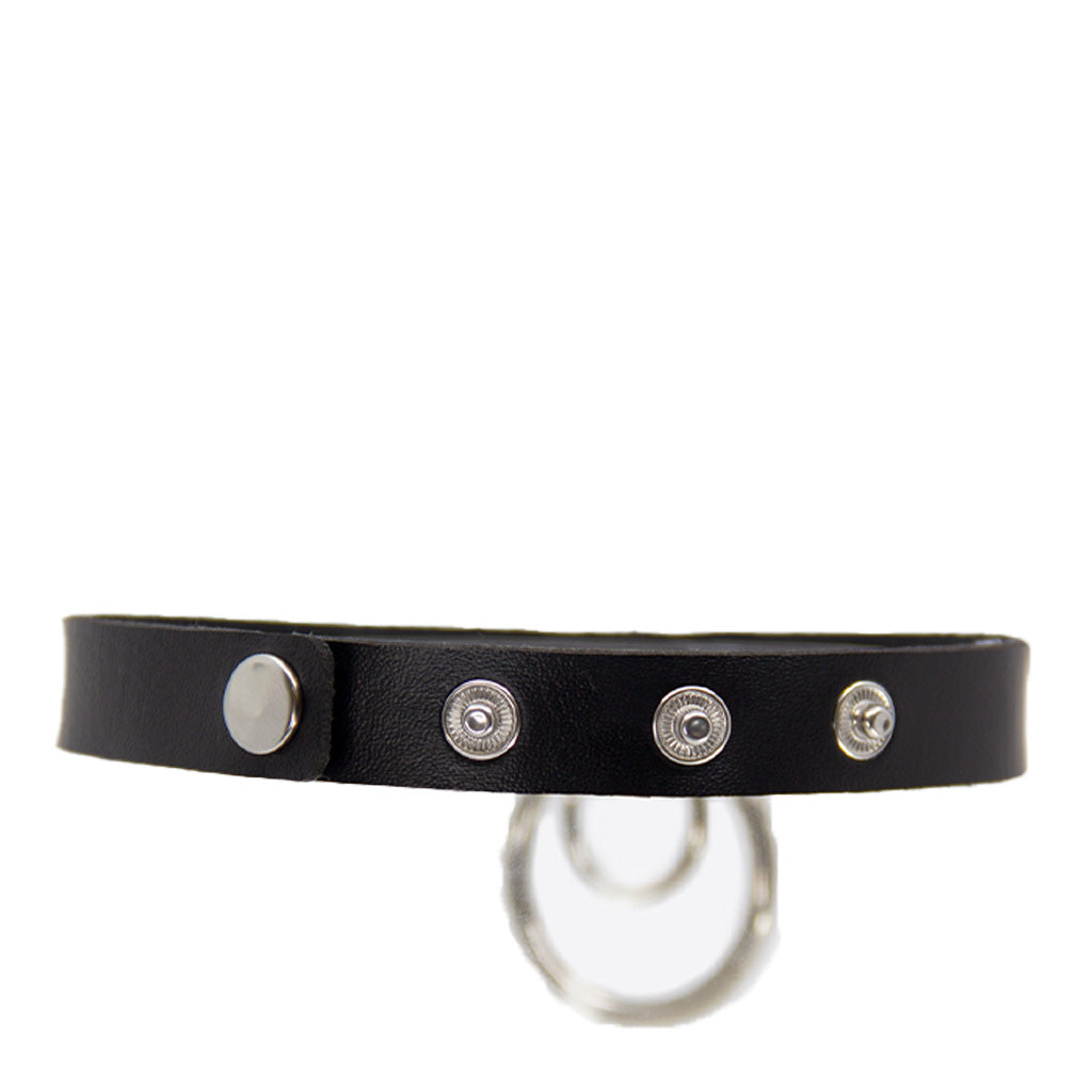 Love in Leather Double Ring Faux Leather Collar