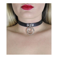 Love in Leather Double Ring Faux Leather Collar
