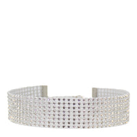 Love in Leather Diamanté Mesh Collar