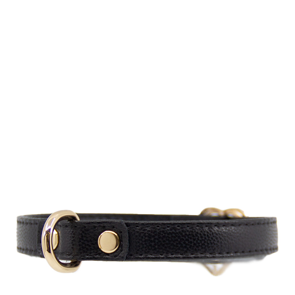 Love in Leather Heart Buckle Leather Collar