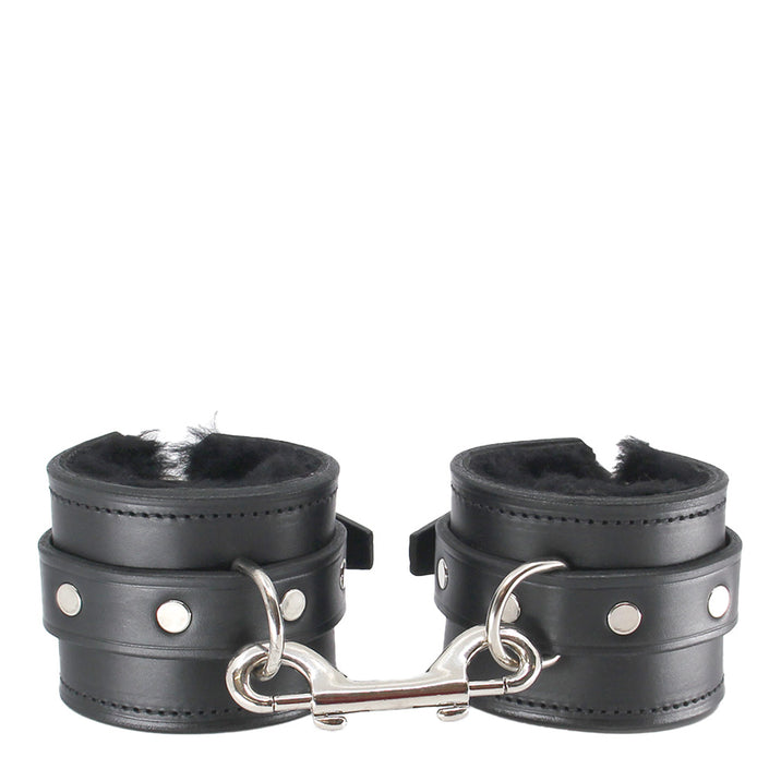 Love in Leather Heavy Sheepskin Lined Leather Wrist Cuffs