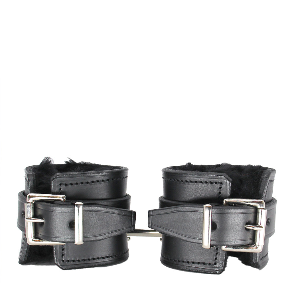 Love in Leather Heavy Sheepskin Lined Leather Wrist Cuffs