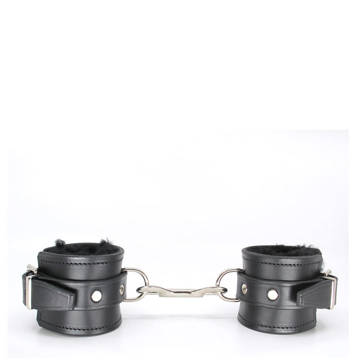 Love in Leather Heavy Sheepskin Lined Leather Wrist Cuffs
