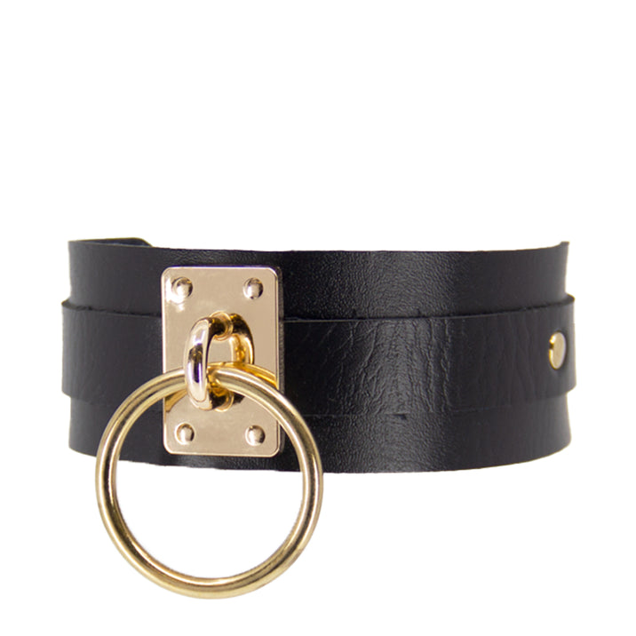 Love in Leather Oversize O-Ring Faux Leather Collar