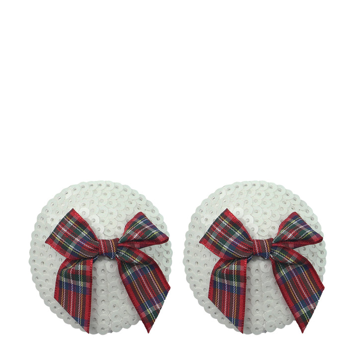 Lovetoy Tartan Bow Sequin Nipple Pasties
