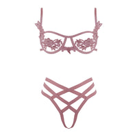 Muse Blush Floral Applique Lingerie Set
