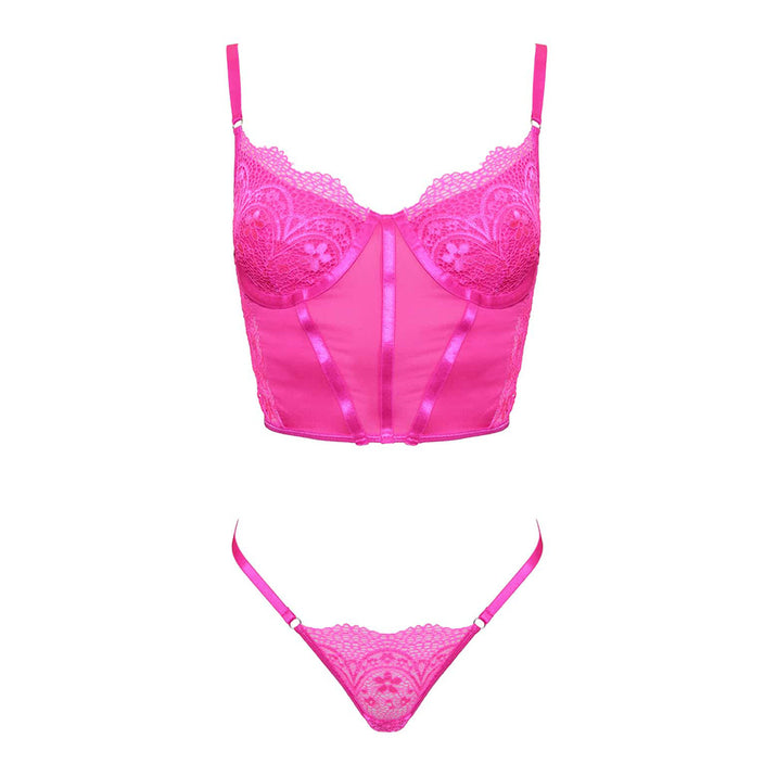 Muse Pink Crop Top and G-String Set