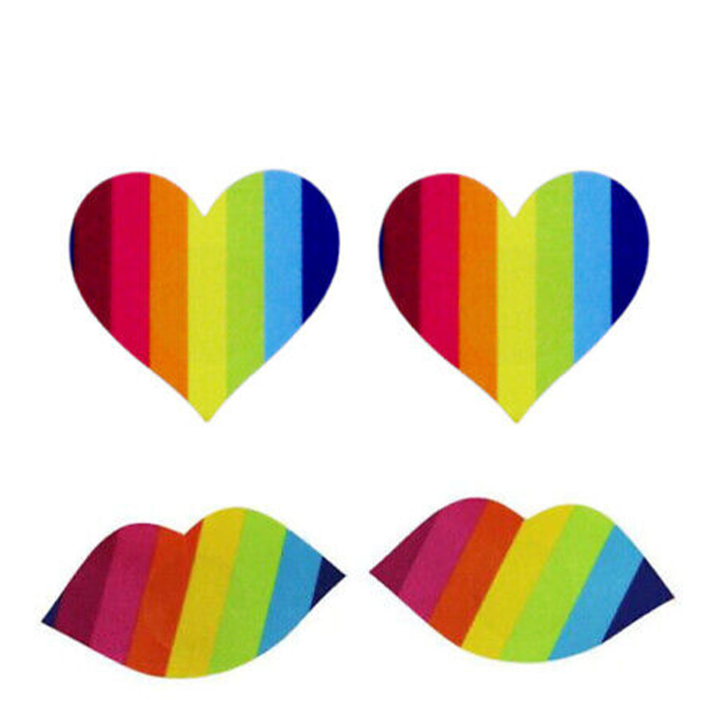 Nipplicious Heart & Lips Rainbow Nipple Pasties