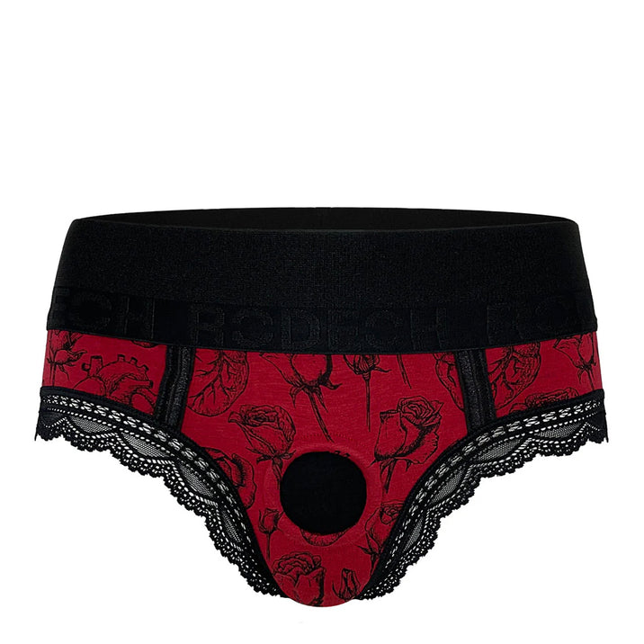 RodeoH Hearts & Roses 2.0 Panty+ Harness Red