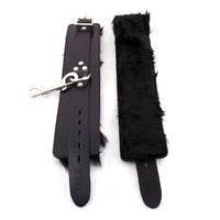 Rouge Black Faux Fur & Leather Wrist Cuffs