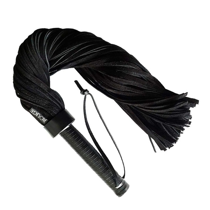 Rouge Black Suede Flogger with Leather Handle