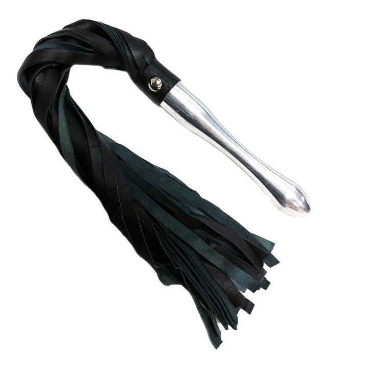 Rouge Leather Flogger with Aluminium Handle