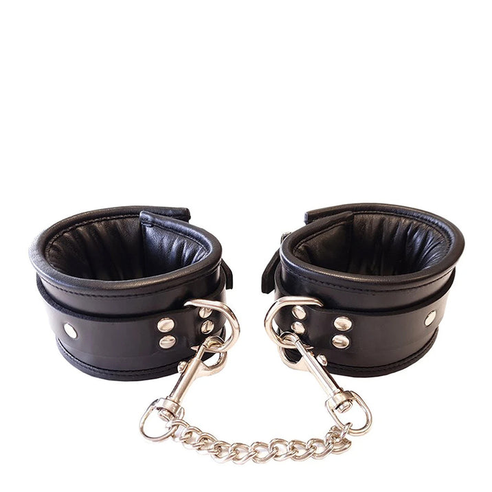 Rouge Padded Leather Ankle Cuffs