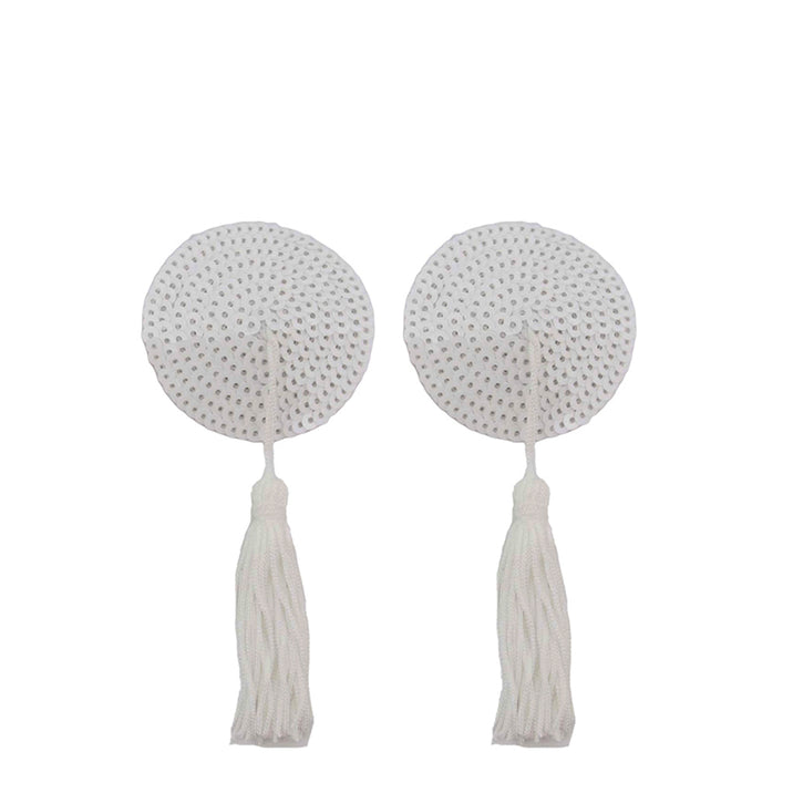 Round Sequin Pasties with White Tassel