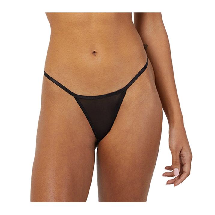 Sarah Black Mesh Thong