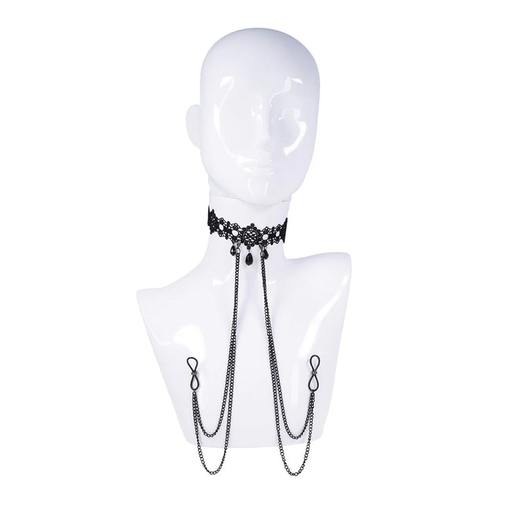 Sex & Mischief Lace Collar with Nipple Ties