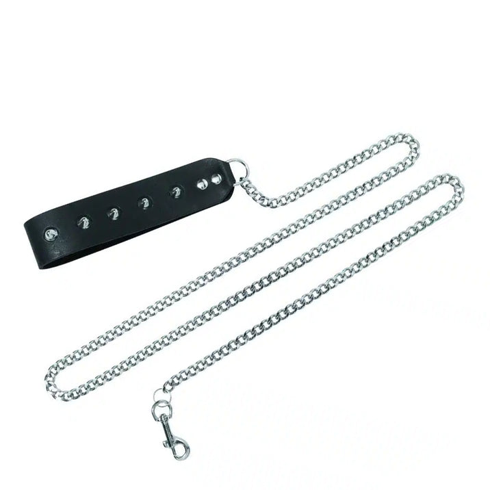 Spartacus Chain Leash with Studded Handle
