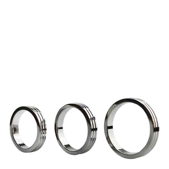 Stainless Steel Grooved Cock Ring