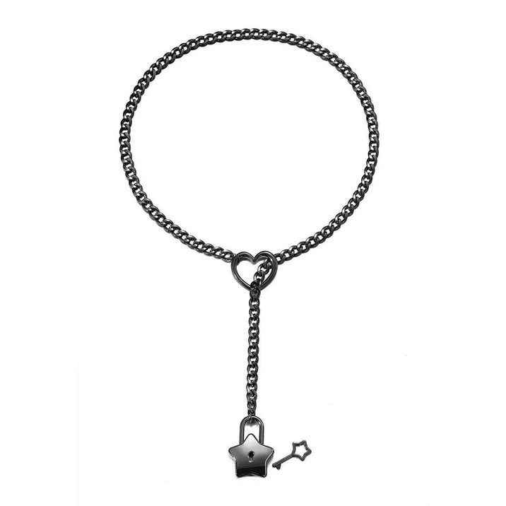 Star Padlock Slip Chain Necklace