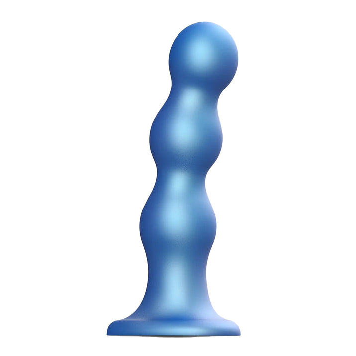 Strap-On-Me Beaded Dildo Plug Metallic Blue