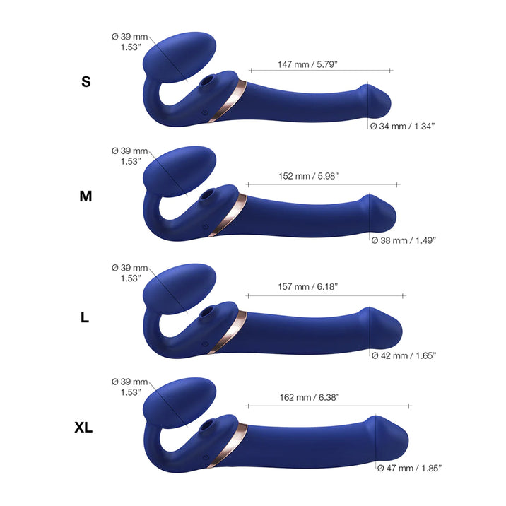 Strap-On-Me Multi Orgasm Bendable Strapless Dildo Blue