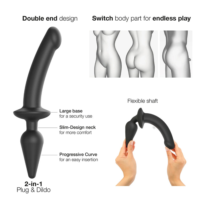 Strap-On-Me Switch Plug-In Semi-Realistic Dildo Black