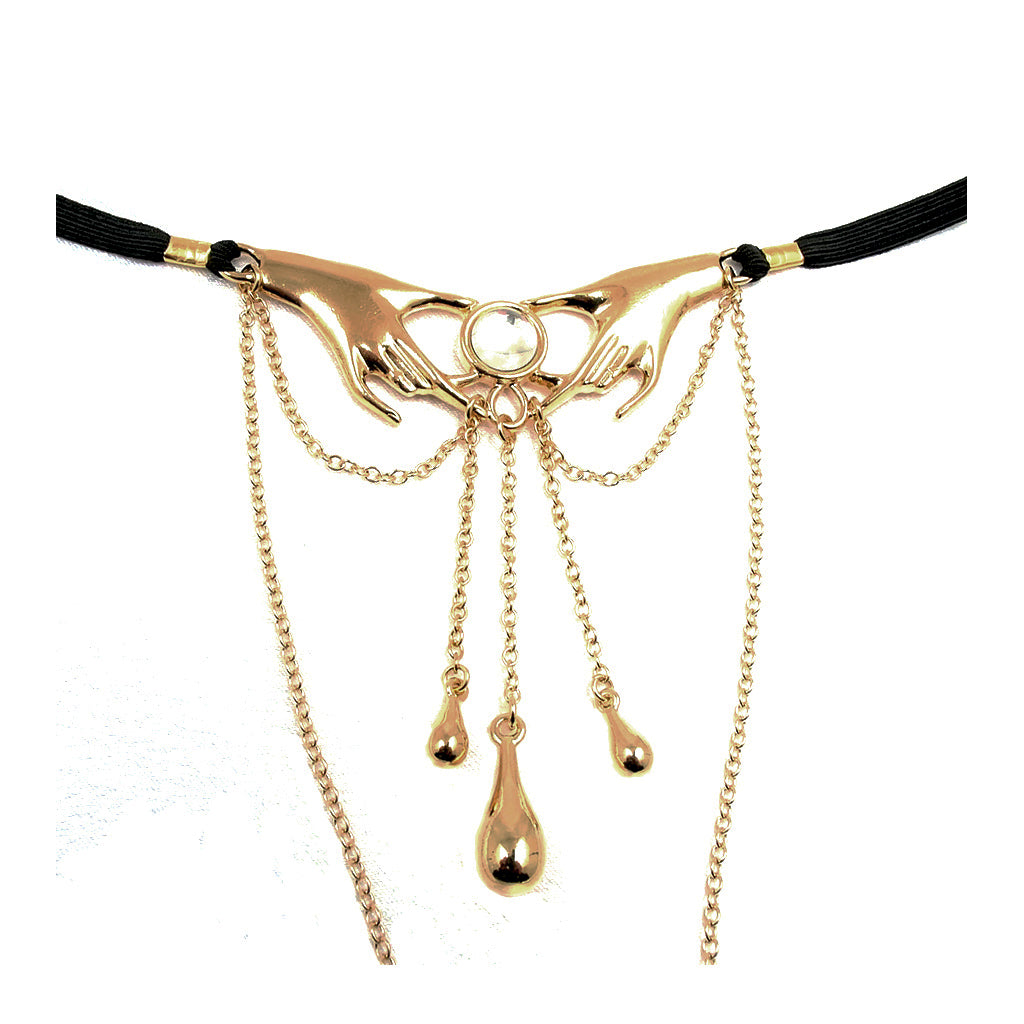 Sylvie Monthule Gold Secret Caress Jewel G-String