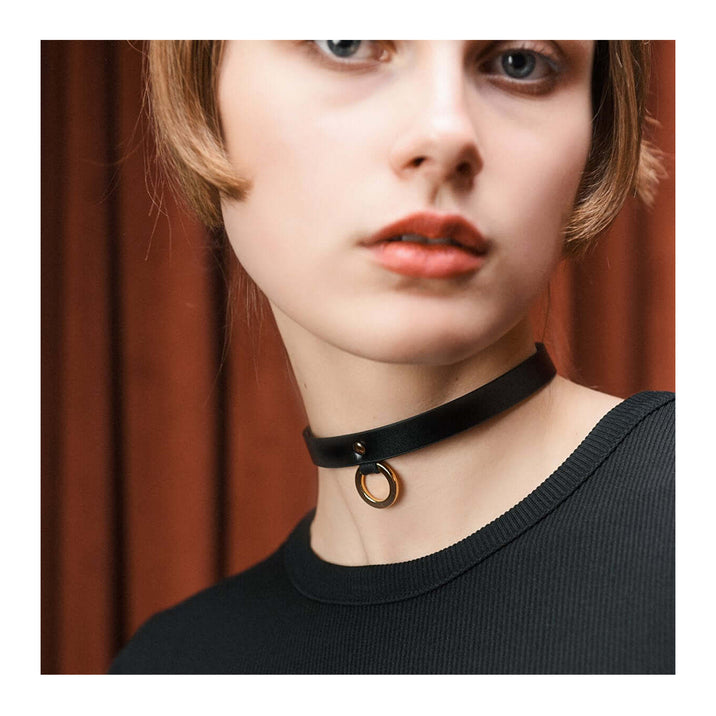 UPKO Luxury Italian Leather Thin Choker
