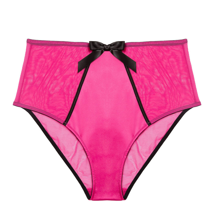 Bettie Page Inga Pink Ruffle High Waisted Brief