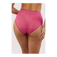 Bettie Page Inga Pink Ruffle High Waisted Brief