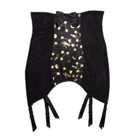 Bettie Page Solar Black and Gold Cosmic Print Girdle