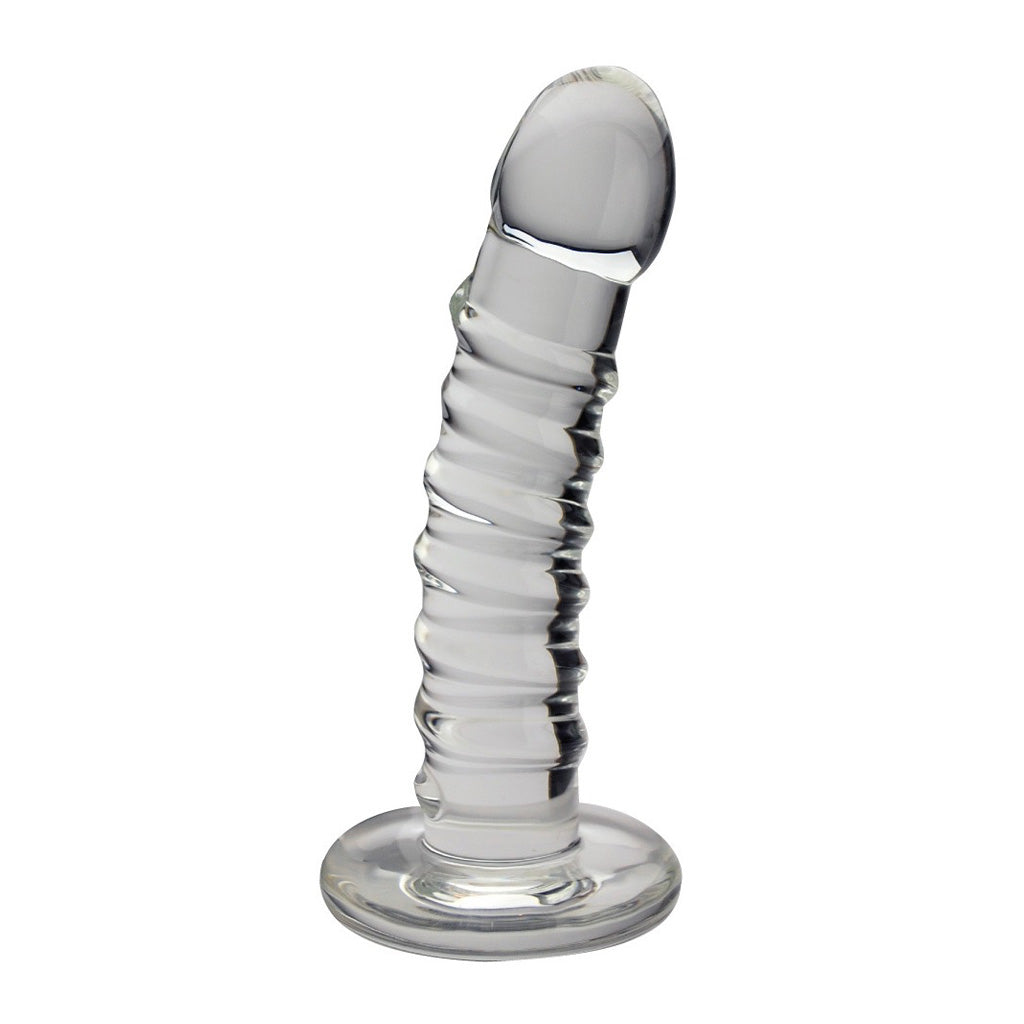 Blown Basic Curve with Spiral Glass Dildo