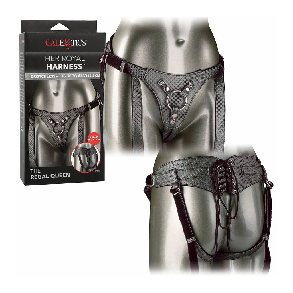 Calexotics Regal Queen Pewter Vinyl Harness