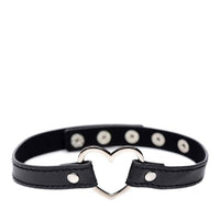 Master Series Vegan Leather Chrome Heart Collar
